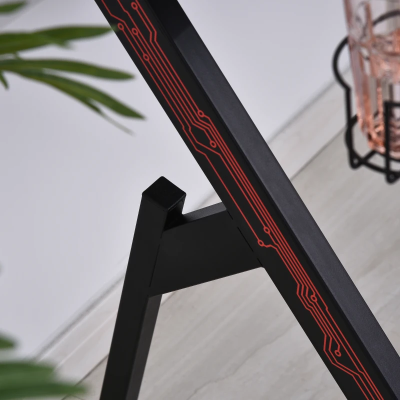 HOMCOM gaming tafel bureau computertafel werktafel meubels voor kantoor woonkamer werkkamer, modern design, MDF, metaal, 110 x 59 x 75 cm, zwart + rood