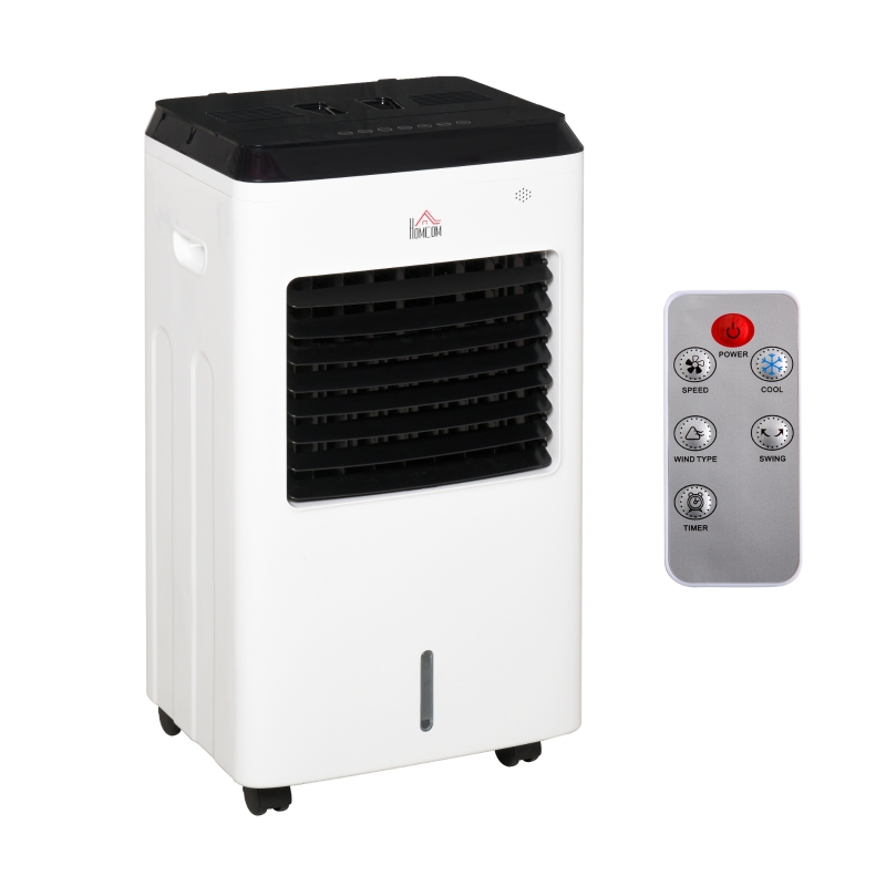 HOMCOM Air Cooler Heater with Ice Box 9 Settings Remote Controller for Home Office