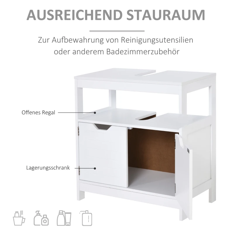 kleankin wastafel onderkast modern badkamermeubel met dubbele deur onderkast