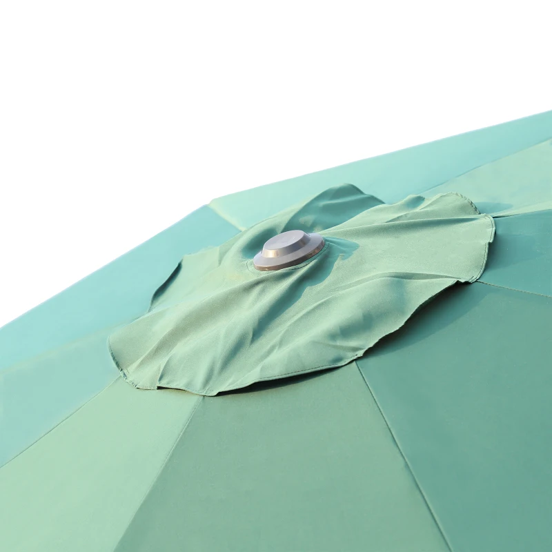 Outsunny Roma Sun Umbrella Cantilever Parasol 360° Rotation w/ Cross Base Green