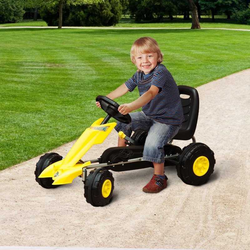 HOMCOM Children Pedal Go Kart Kids Ride On Bike Toy Manual Racing Rider