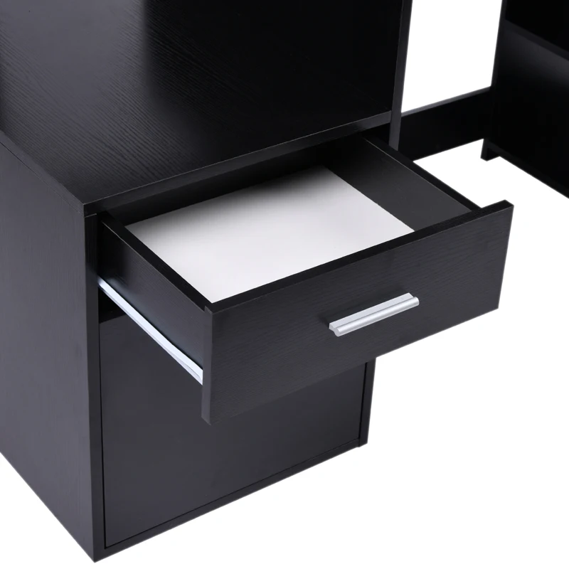 HOMCOM Bureautafel met tafelblad voor printer schuiflade MDF metaal