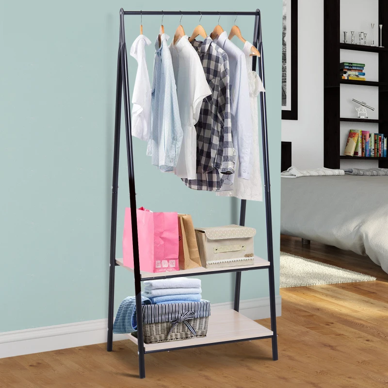 HOMCOM Kapstok kledingrek kledingstang met schoenenrek wasrek
