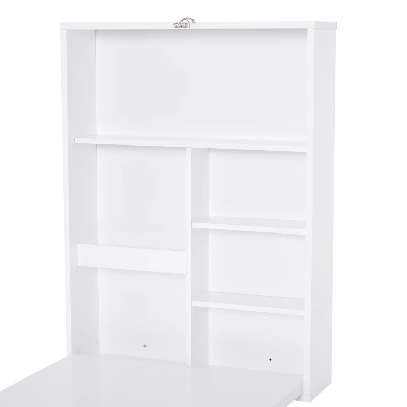 HOMCOM Opklapbare wandtafel opklapbare wandtafel klaptafel computertafel schoolbord MDF wit