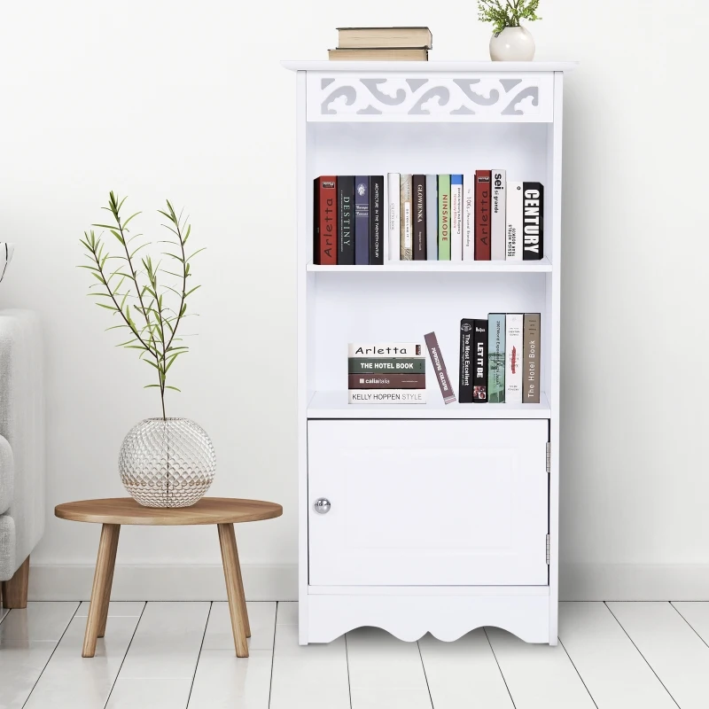 HOMCOM Badkamerkast linnenkast keukenkast opbergkast MDF wit