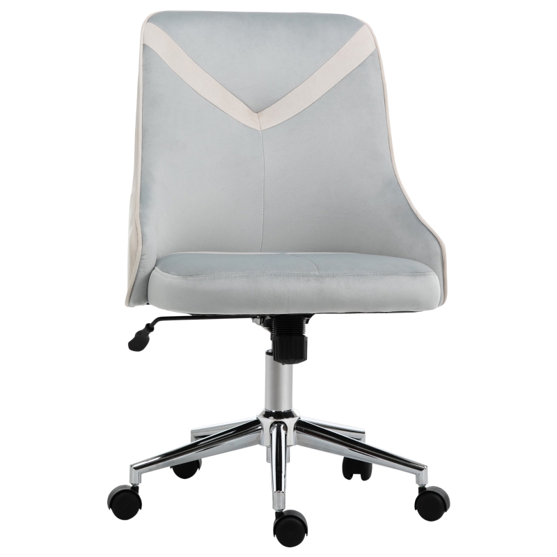 Vinsetto Leisure Chair Velvet-Feel Fabric Computer Home Bedroom Armless Rocking w/ Wheels