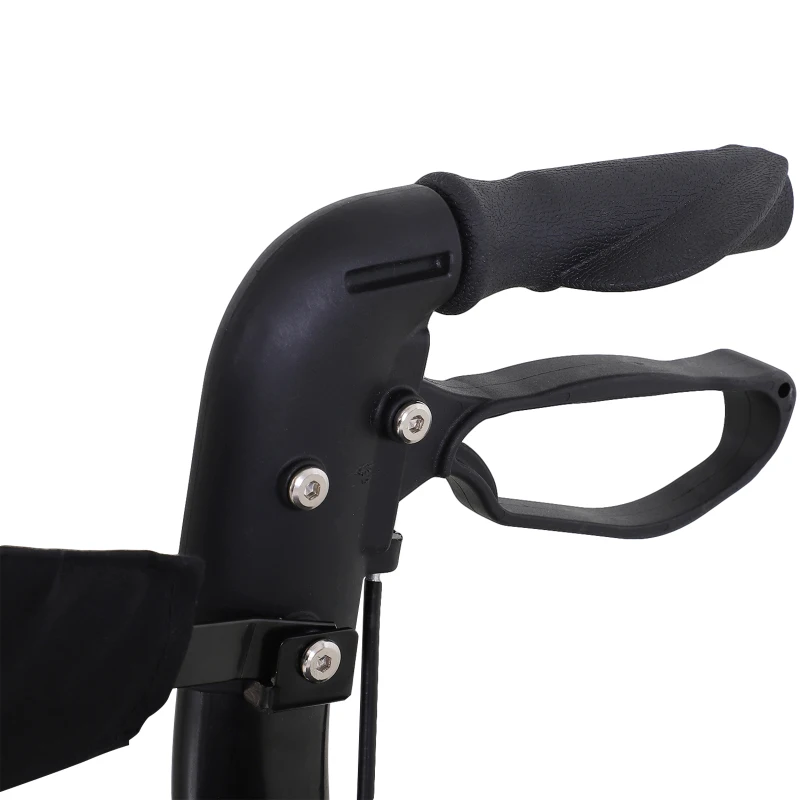 2-in-1 rollator rolstoel aluminium transportstoel loophulp in hoogte verstelbaar, inklapbaar