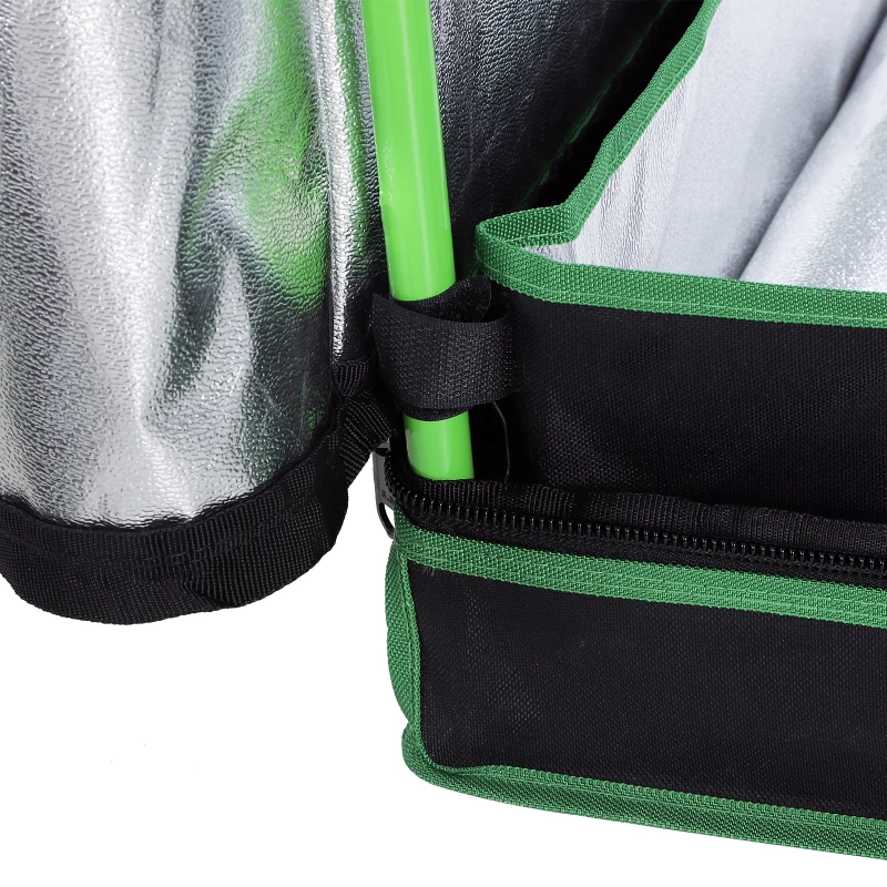 Outsunny Greenhouse for Hydroponic Plant Indoor Grow Tent Canopy with reflective Mylar 600D Oxford 120Lx60Wx150H cm Black/Green