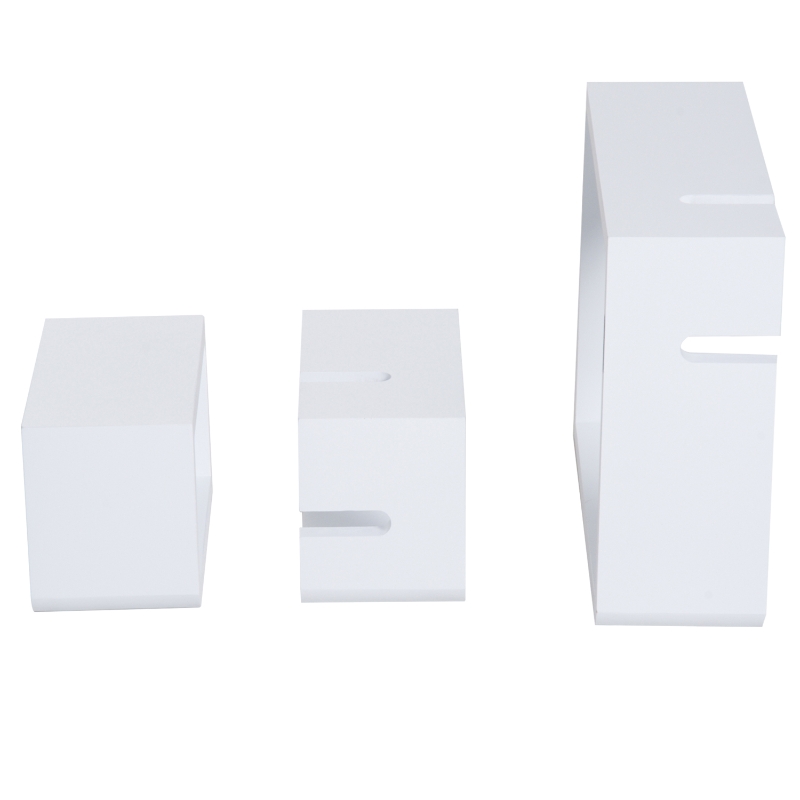 HOMCOM Wandstelling hangende stelling met 3 vakken kubus stelling opbergruimte MDF 2 kleuren