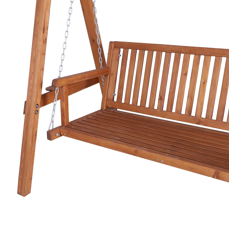 Outsunny 3-Seater Spruce Wood Swing Chair Bench