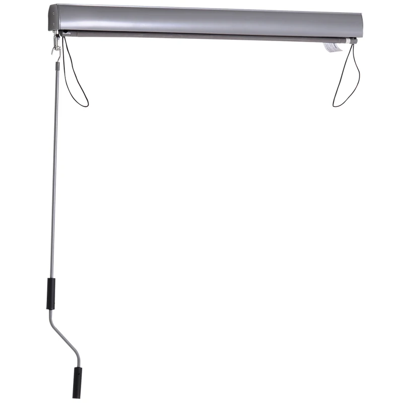 Outsunny Rolgordijn met handslinger raamrolgordijn wand-/ dakmontage UV50 + aluminium grijs 100 x 140 cm
