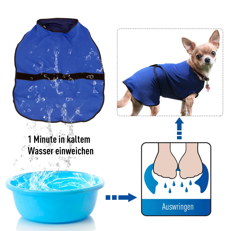 PawHut Hondenkoelvest koelvest verkoelend vest voor honden koelvest snelle koeling
