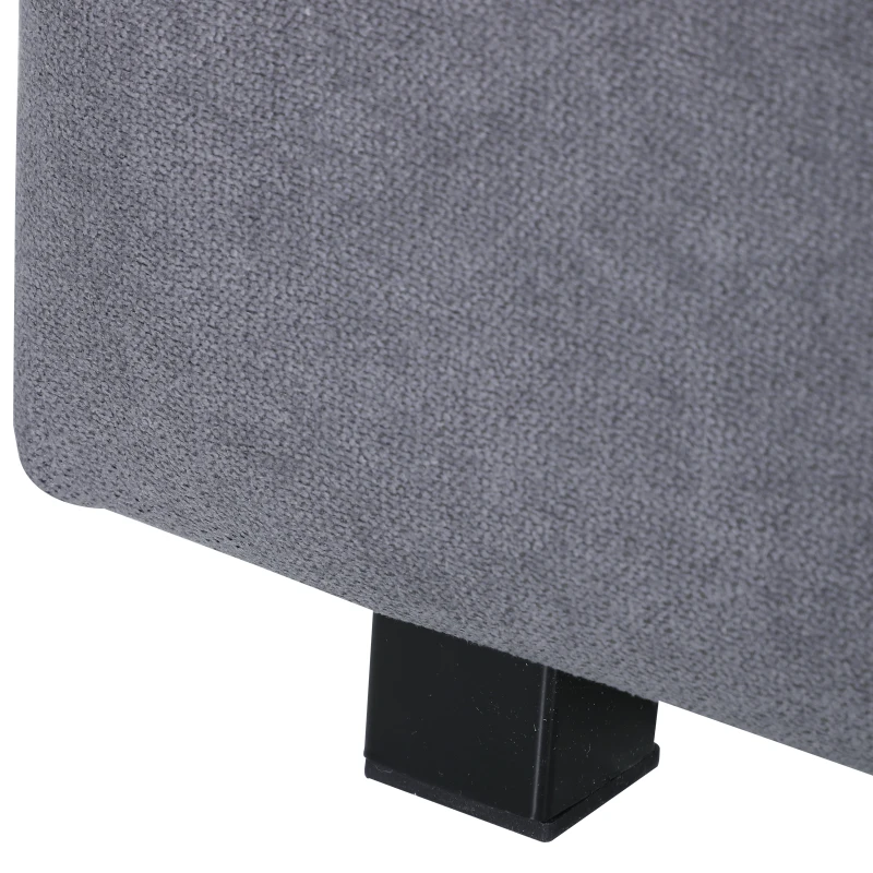 HOMCOM Cotton Upholstered Solid Wood 3-in-1 2-Seater Sofa Bed Grey