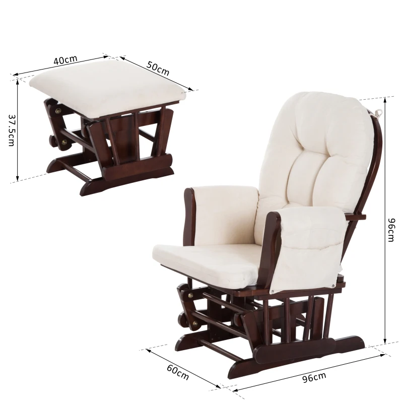 schommelstoel met kruk verpleegstoel schommelstoel synthetisch suède 2 kleuren