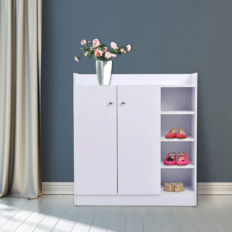 HOMCOM Dressoir sideboard wit hout schoenenkast schoenenrek plank universele kast plank