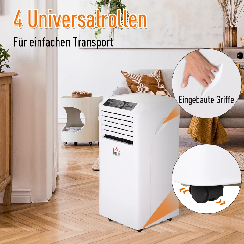HOMCOM Mobiele airconditioning 3-in-1 airconditioner ontvochtiging 2,6 kW afstandsbediening ABS