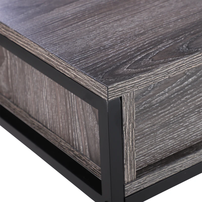 HOMCOM bijzettafel entreetafel 2 schuiflades onderste plank staal grijs 120 x 30 x 81,5 cm | Aosom.de