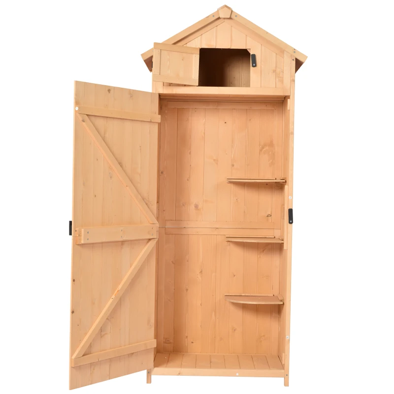 Tuinhuisje met planken gereedschapsschuur gereedschapsschuur shingledak venster hout