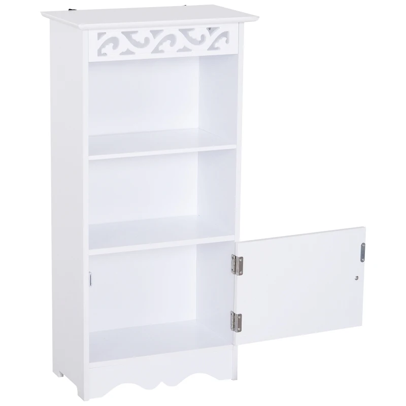 HOMCOM Badkamerkast linnenkast keukenkast opbergkast MDF wit