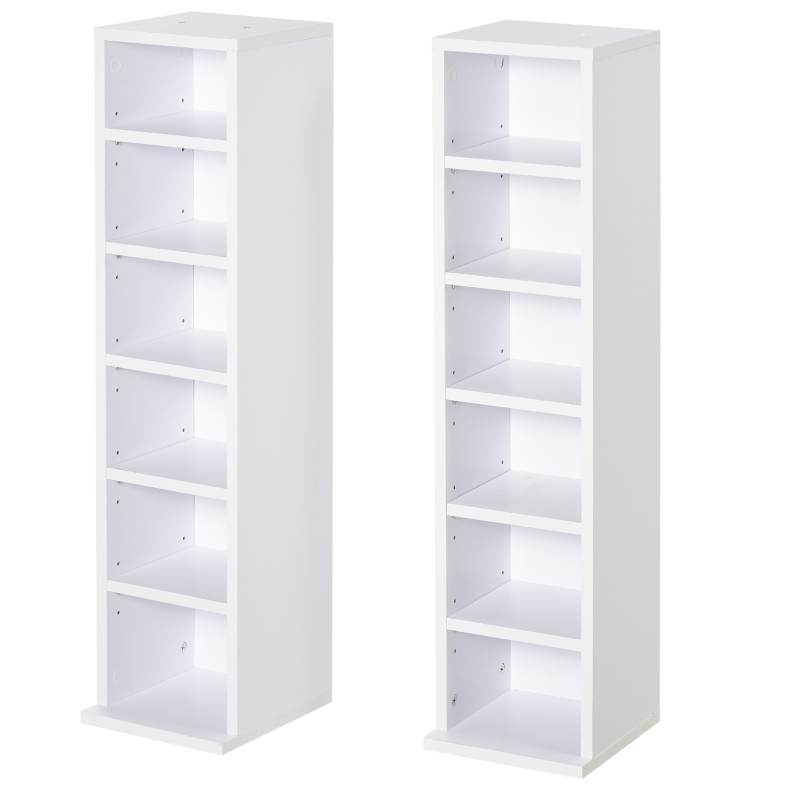 HOMCOM Particle Board Twin-Set CD Tower Racks Back