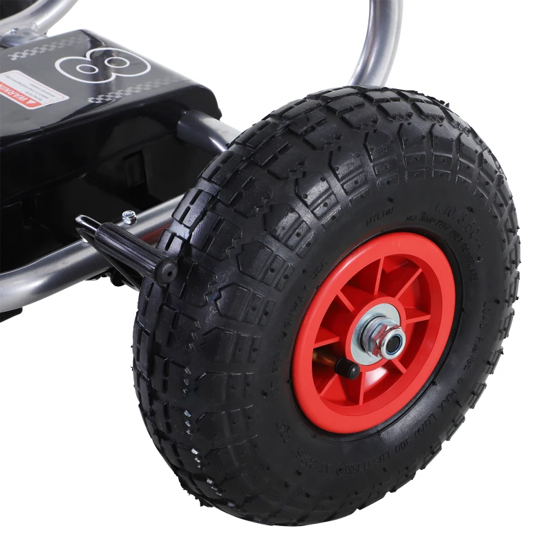 HOMCOM Skelter met pedalen kindervoertuig verstelbaar rubberen banden metaal rood