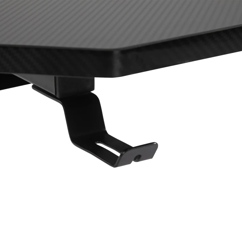 HOMCOM Steel Frame Gaming Desk w/ Headphone & Drink Holder Black(m-8)