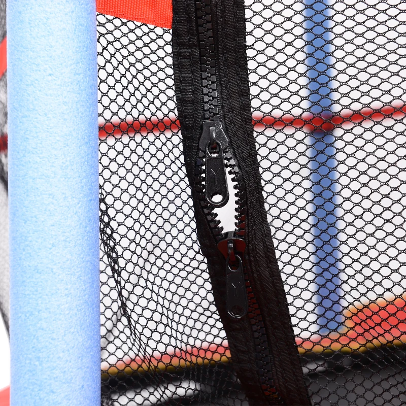 HOMCOM 55" 4.5ft Junior Kids Trampoline With Safety Net Enclosure & Cover Garden Outdoors Round Bouncer Rebounder - Black/Red/Blue