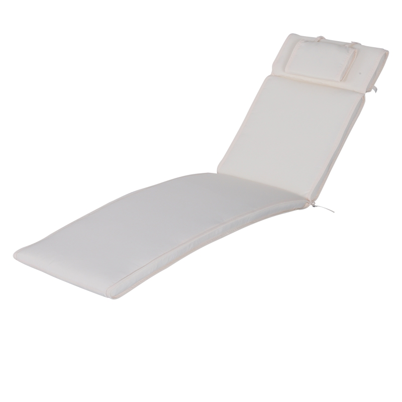 Ligbed met hoofdkussen loungebed ligbank katoenvezel polyester