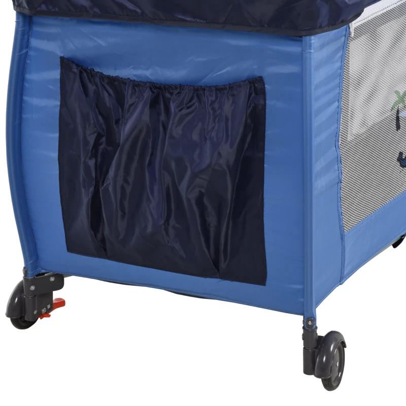 inklapbaar reisbed voor kinderen campingbedmatras inklapbaar babybed met wielen blauw