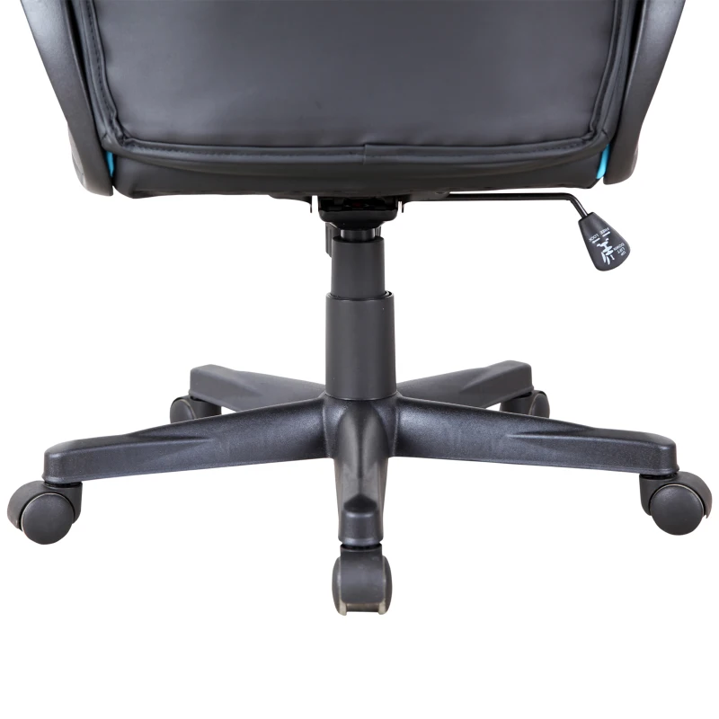 Vinsetto Executive PU Leather Office Gaming Chair Adjustable Height Padded Seat w/ Wheels Blue
