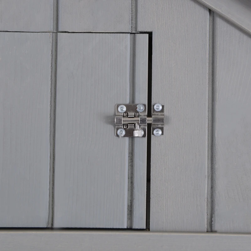 Outsunny Garden Shed Tool Room Storage House Water-resistant Spire Roof Pine Cedarwood -Grey