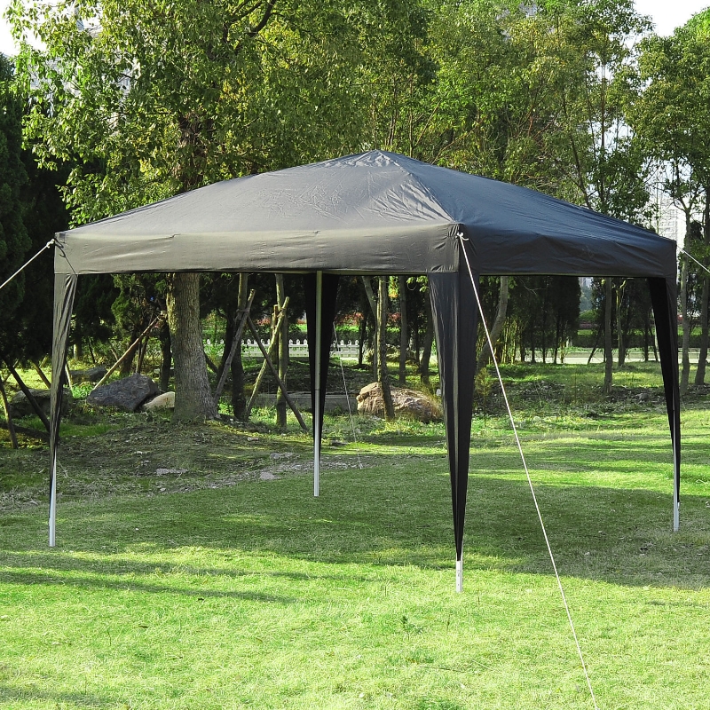 Outsunny 3 x 3 meter Garden Heavy Duty Pop Up Gazebo Marquee Party Tent Folding Wedding Canopy Black