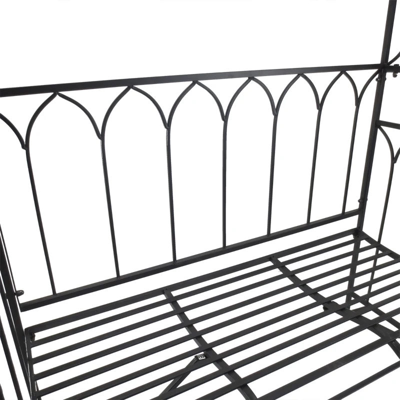 Outsunny Garden Arbor Bench Plant Climbing Support Trellis for Rose Vines Black