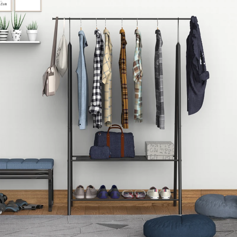 Kapstok met schoenenrek kledingrek kledingstang wasrek