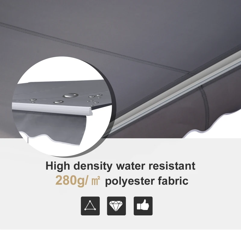 Outsunny Manual Retractable Awning, size (4m x3m)-Grey