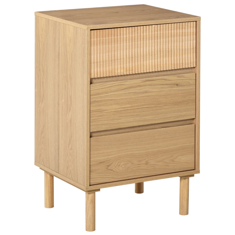 HOMCOM Bedside Drawer Chest Storage Cabinet Side Table Dresser for Living Room