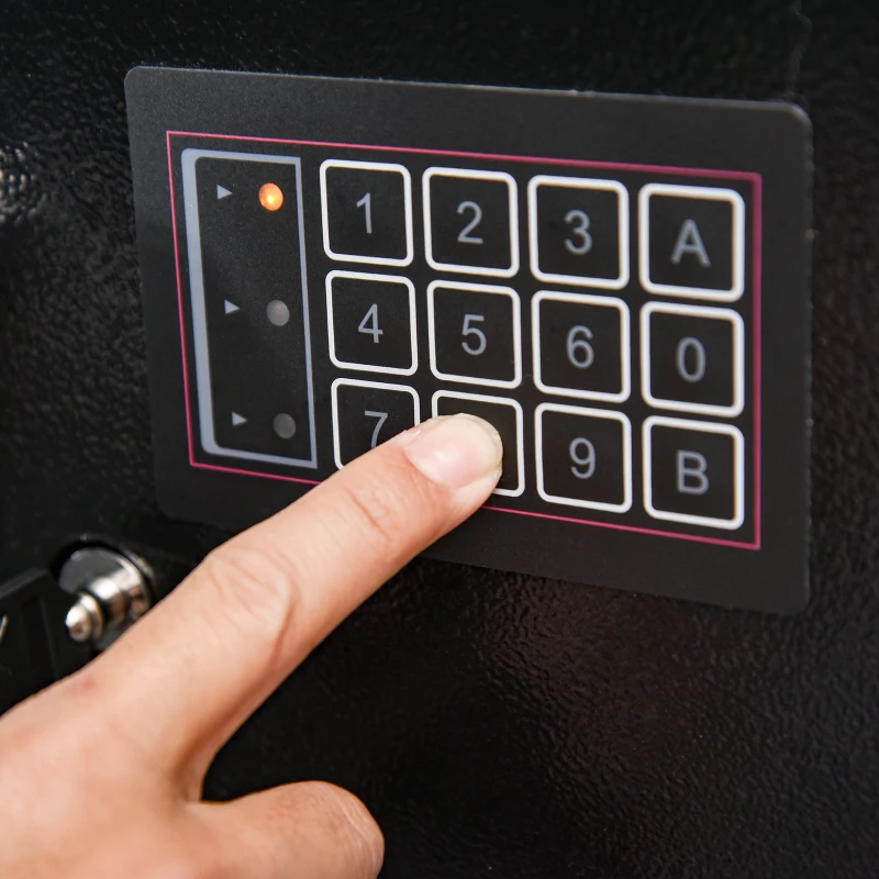 Kluis safe meubelkluis met elektronisch slot staal zwart 39 x 35 x 48 cm