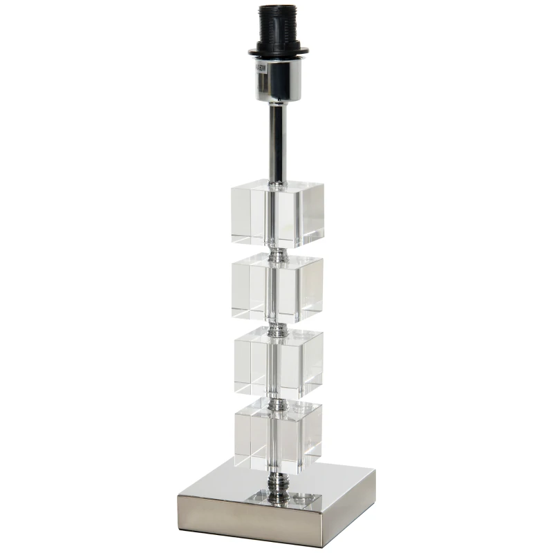 HOMCOM Tafellamp met draaibare kristallen mast, stoffen kap, metalen voet voor het thuiskantoor