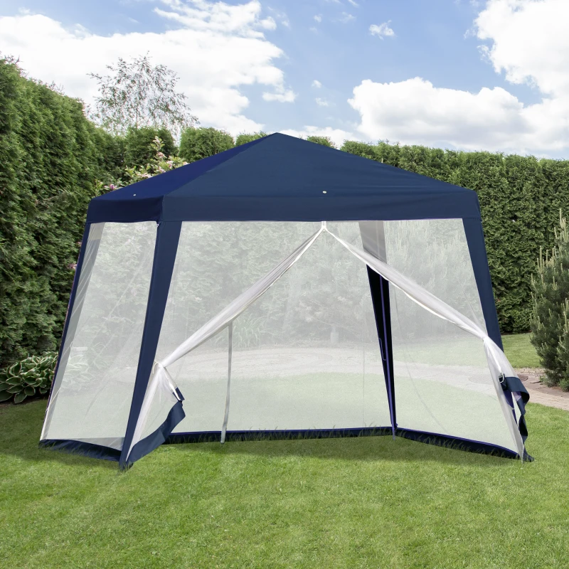 Tuinpaviljoen paviljoen partytent tuintent met muggengaas beige 3 x 3 m