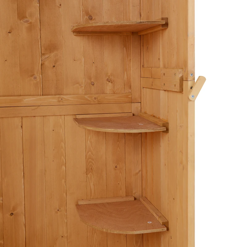 Outsunny Garden Shed, Water-resistant Spire Roof-Burlywood Colour