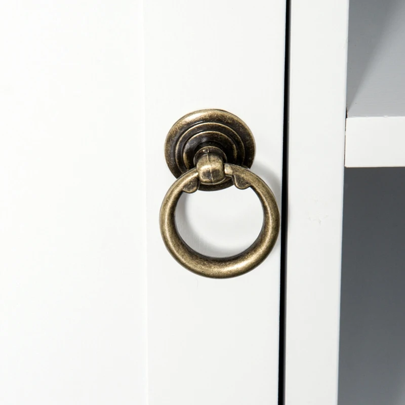 HOMCOM lage tv-kast tv-tafel tv-meubel houten poten woonkamer MDF 120 cm wit