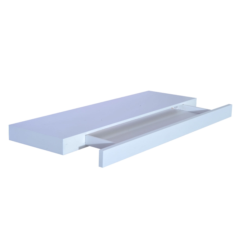 wandstelling wandplank met schuiflade hangplank boekenplank opbergruimte wit 3 maten