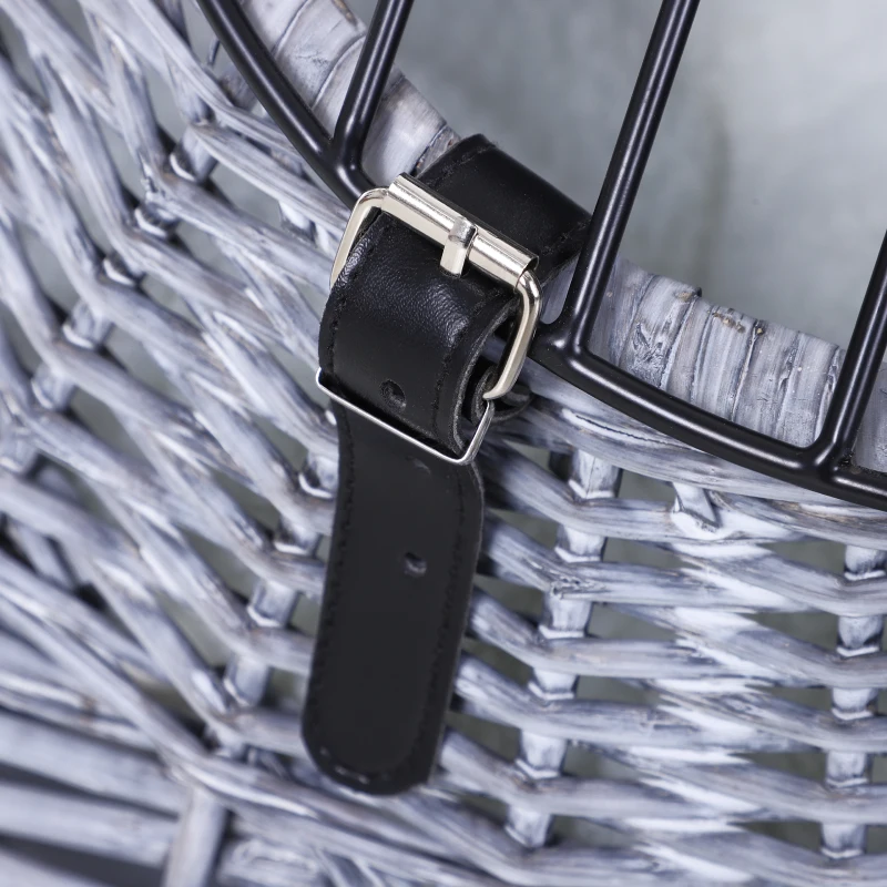 PawHut Transportmand transportbox voor katten honden wilgenmand mandgrot met rooster