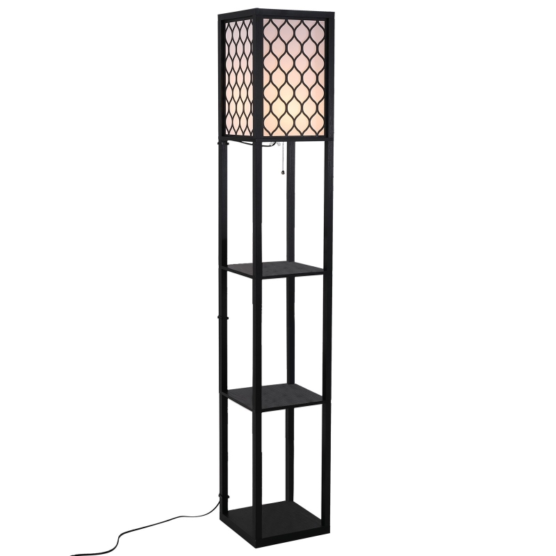Staande lamp verlichting met 3 planken E27 tot 40 W voor woon-/slaapkamer hout