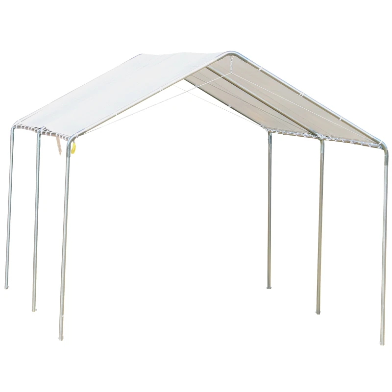 Outsunny 3m x 6m Heavy Duty Galvanized Steel Frame Canopy Vehicle Shelter White