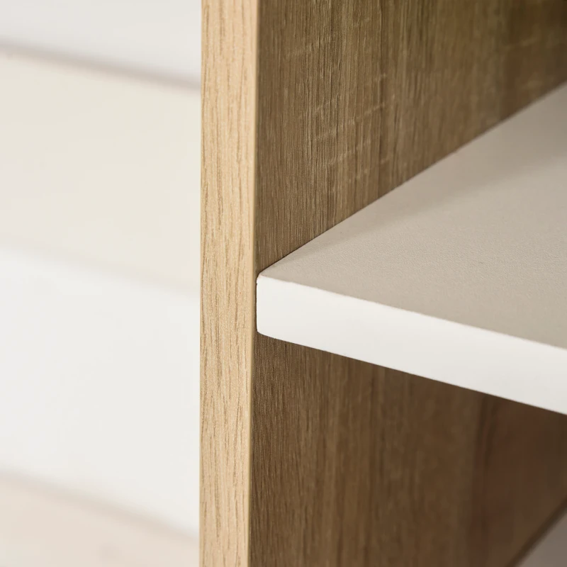 HOMCOM Computer Desk Office Writing Desk w/ 3-Tier Display Shelf Storage - Wood effect