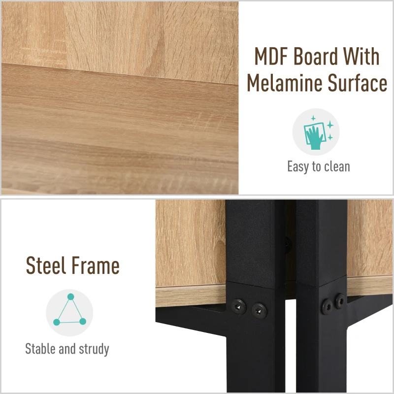 HOMCOM Steel Triangle Frame 4-Tier Storage Shelf Black