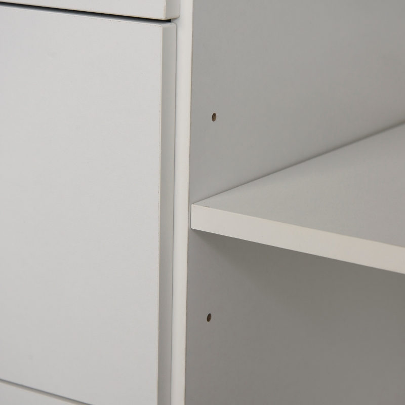 HOMCOM Particle Board Tall Freestanding Kitchen Cabinet White
