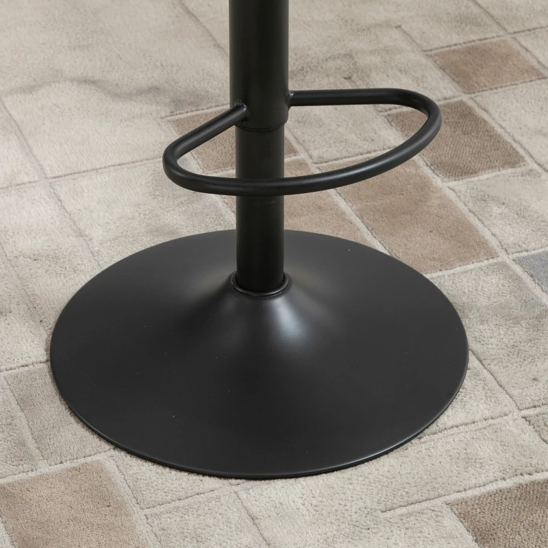 HOMCOM Set Of 2 Luxurious Velvet-Touch Bar Stools w/ Metal Frame Footrest Base Grey