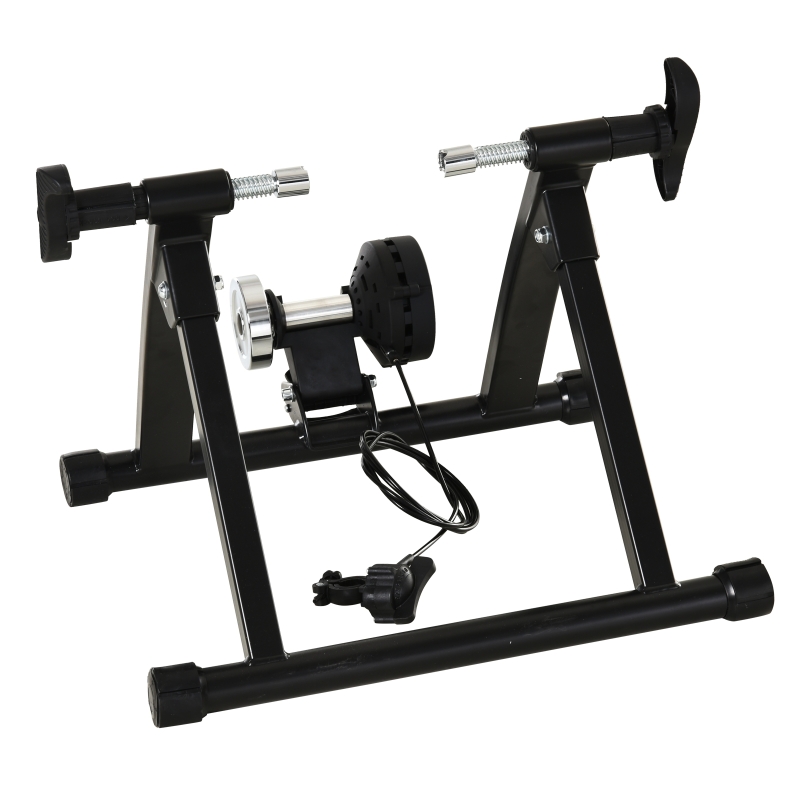 HOMCOM Stationary Black Indoor Exercise Bike 8 Speed Magnetic Resistance Bicycle Trainer